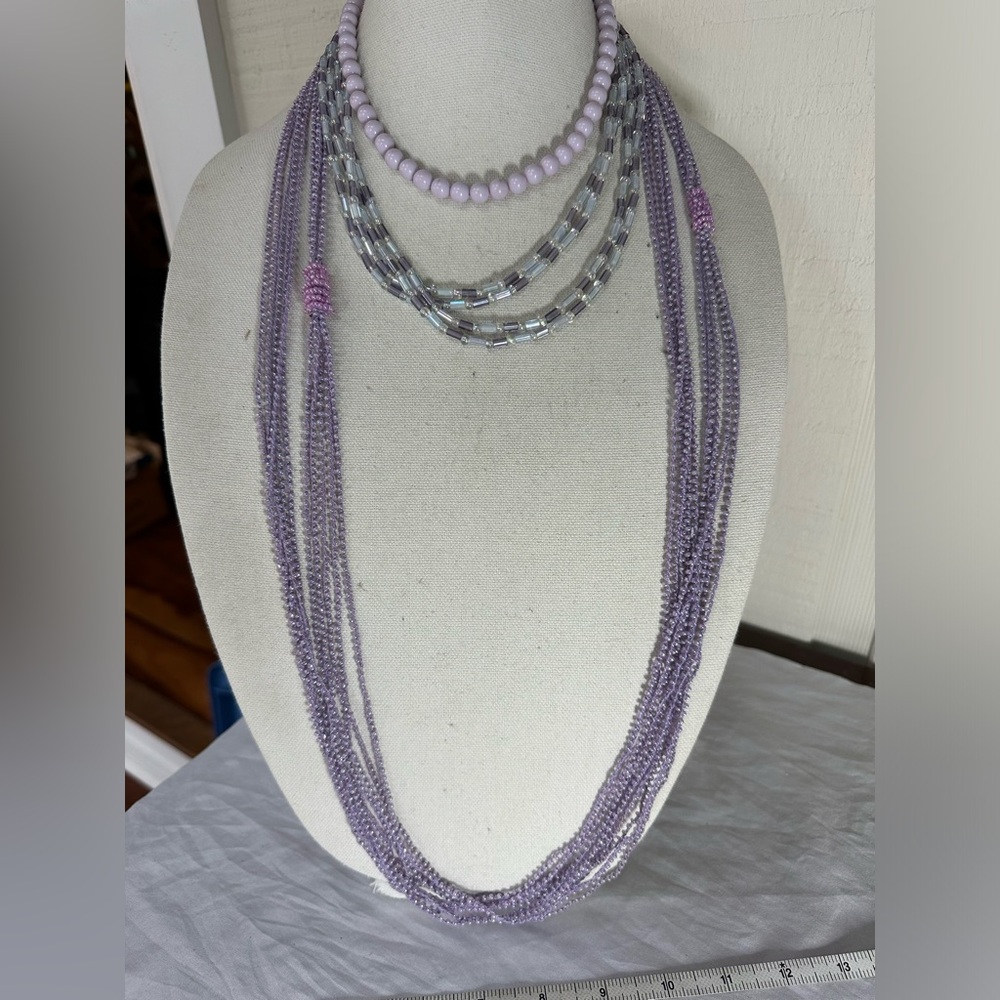 Group of 5 purple necklaces